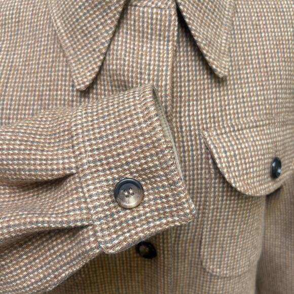 VTG 60s Vera Hicks Side Vent Overcoat Winter Coat M/L 40” Brown Wool Knit Preppy - Picture 11 of 16